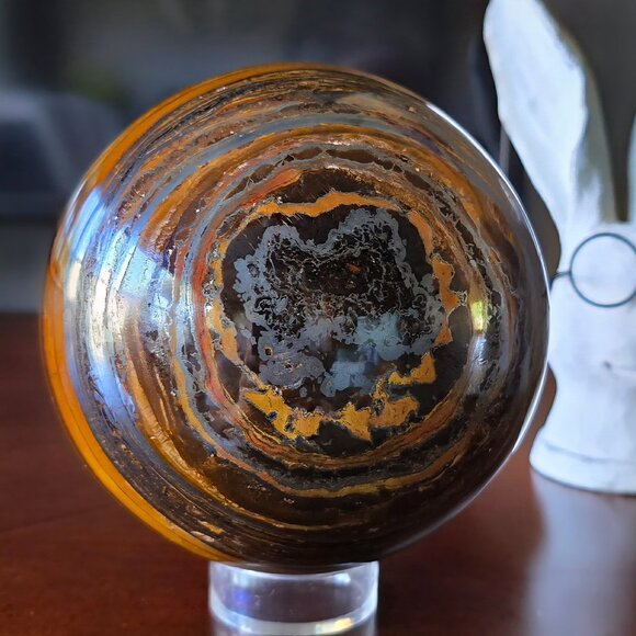 Large Iron Tiger’s Eye Sphere – Strength • Protection • Grounded Confidence - Picture 9 of 9